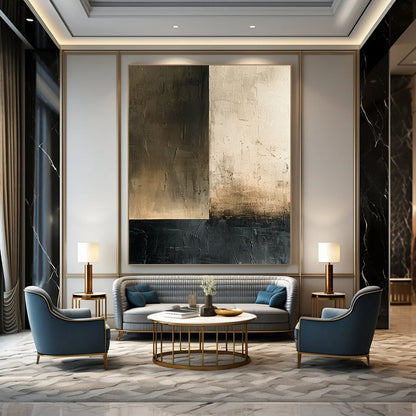 Mega - Sized Hand - Painted Textured Custom Abstract Gem for Dining Room and Hallway DTP016