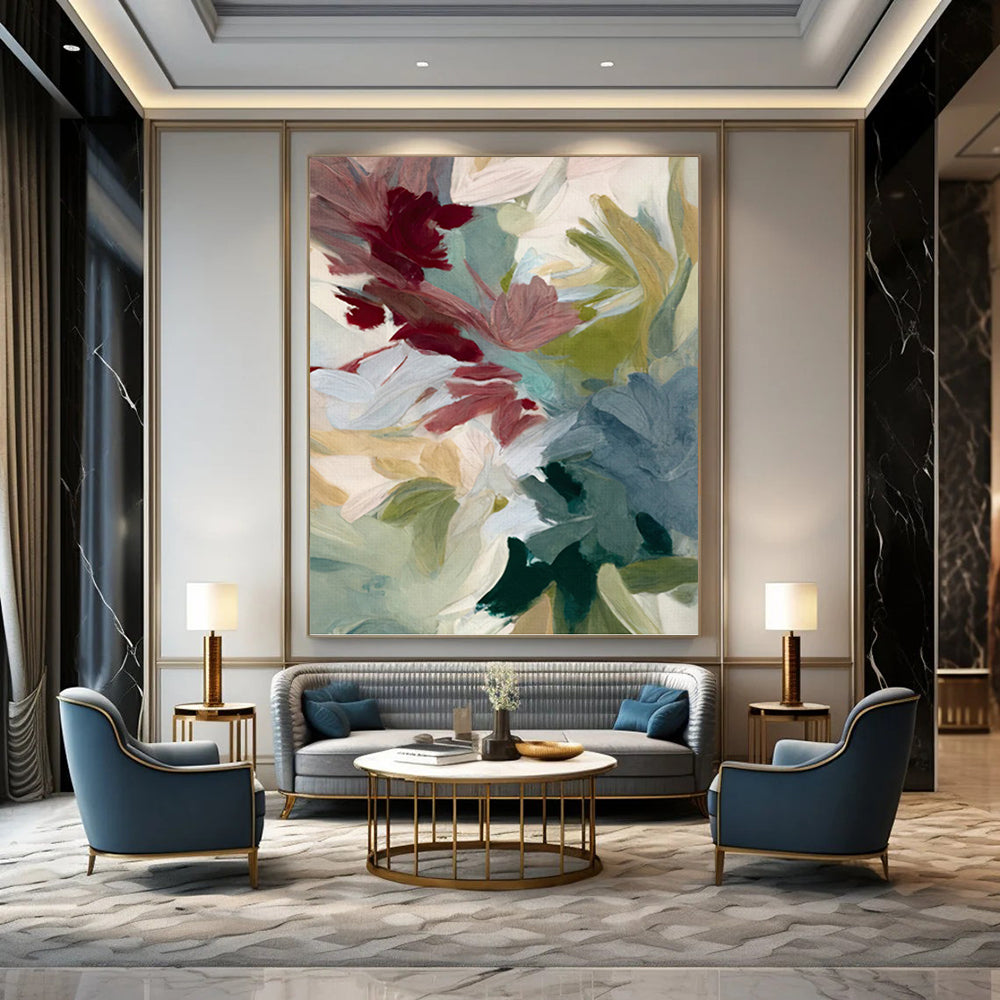 Dazzling Hand - Painted Textured Abstract Art on Canvas for Office & Hallway DKH1351