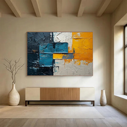 “Artistic Harmonies” Large - Format Abstract Mural for Bedroom & Dining Room DKH276