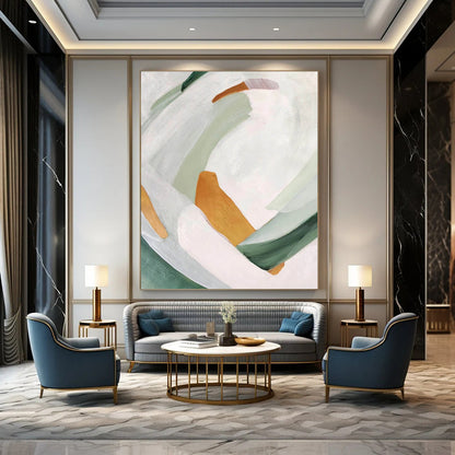Custom Hand-Painted Abstract Artworks: Big Sizes & Textured Styles for Bar & Hotel DTP257