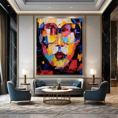 Vertical Hand - Painted Custom Abstract Artwork for Living Room and Office DKH1652