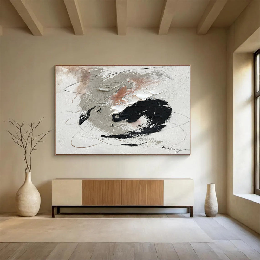 “Sonic Reverie” Oversized Abstract Art for Office & Dining Room DKH312