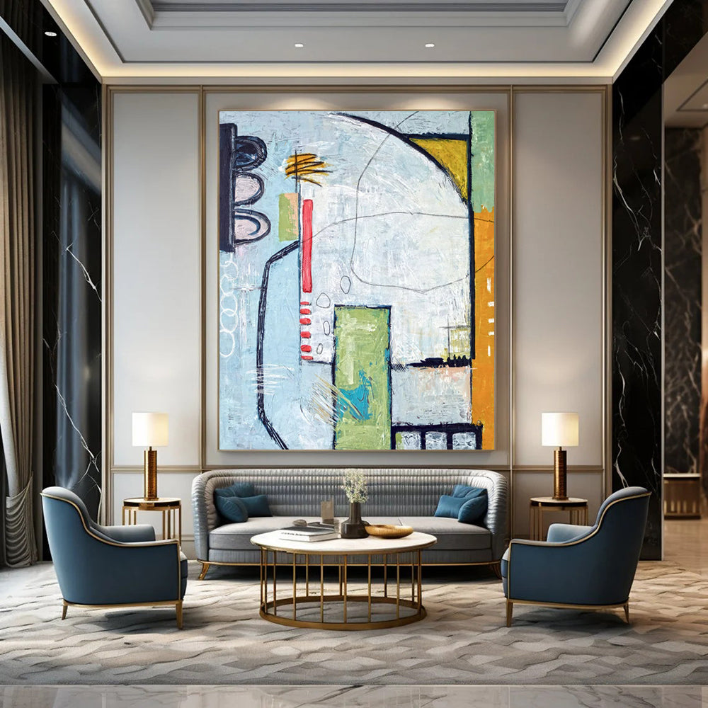 Stunning Oversized Hand-Painted Abstract Wall Art: Redefine Your Office & Entryway LargeART2374