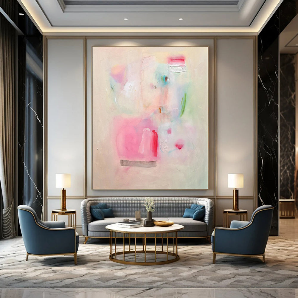 Custom Hand-Painted Abstract Mural for Bedroom & Hotel LargeART1854