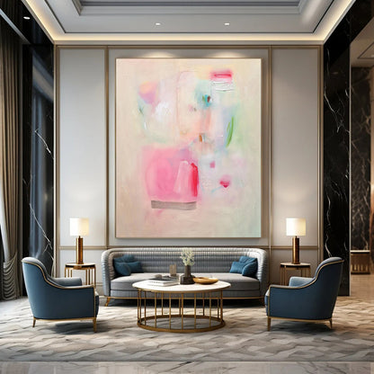 Custom Hand-Painted Abstract Mural for Bedroom & Hotel LargeART1854