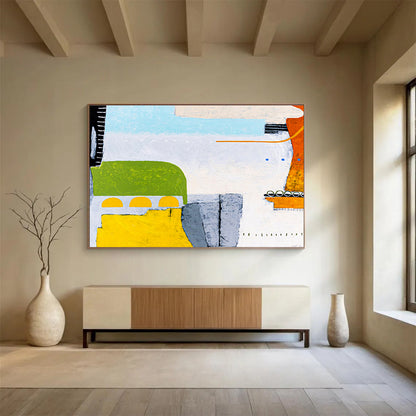 Large - Format Hand - Painted Abstract Painting for Entryway & Bedroom DKH545