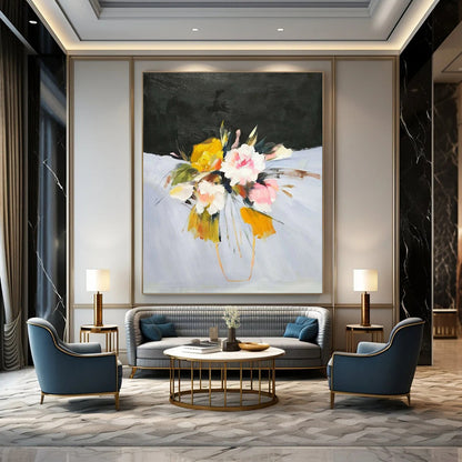 Rustic & Cozy Hand-Painted Custom Abstract Painting for Bedroom & Hallway LargeART1995