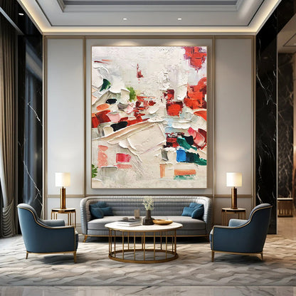 Large - Format Hand - Painted Custom Texture Canvas Abstract for Bedroom & Hallway DKH1044