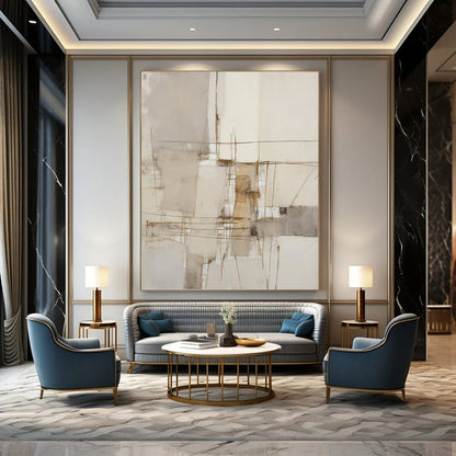 Enigmatic Hand - Painted Textured Abstract for Bedroom & Hallway DKH1309