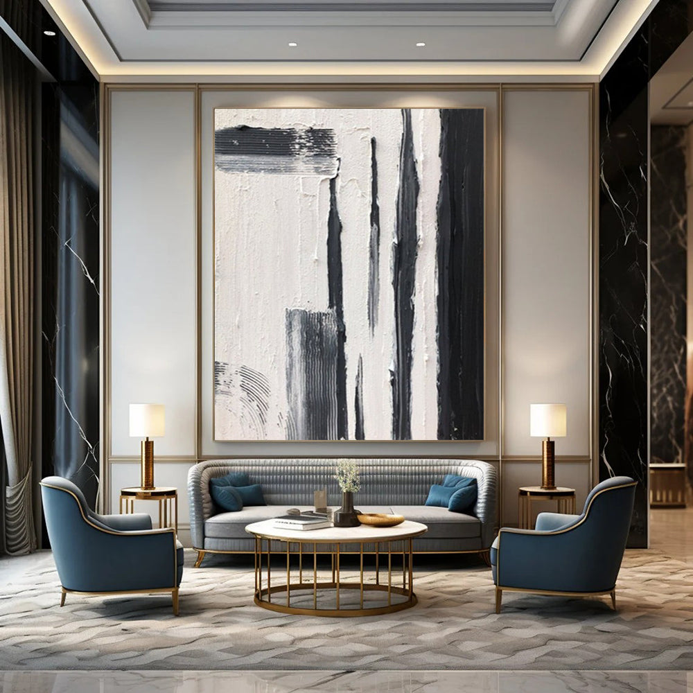 Large Custom Abstract Paintings with Textured Details for Bedroom & Office DTP367