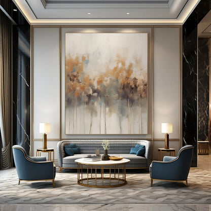 Cloud Wisp: Giant Hand - Painted Custom Abstract Canvas for Dining Room and Hallway DTP117