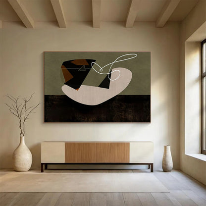 “Graceful Impulses” Colossal Abstract Painting for Office & Hallway DKH362