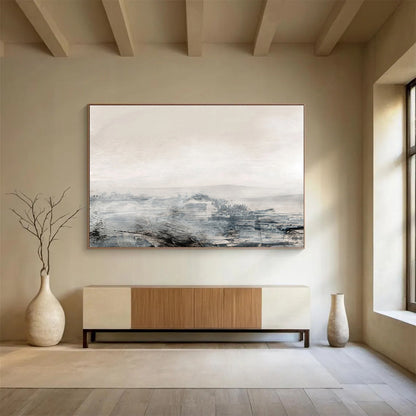 Misty Landscape Abstraction - Oversized Dreamy Living Room Decor DLZ136