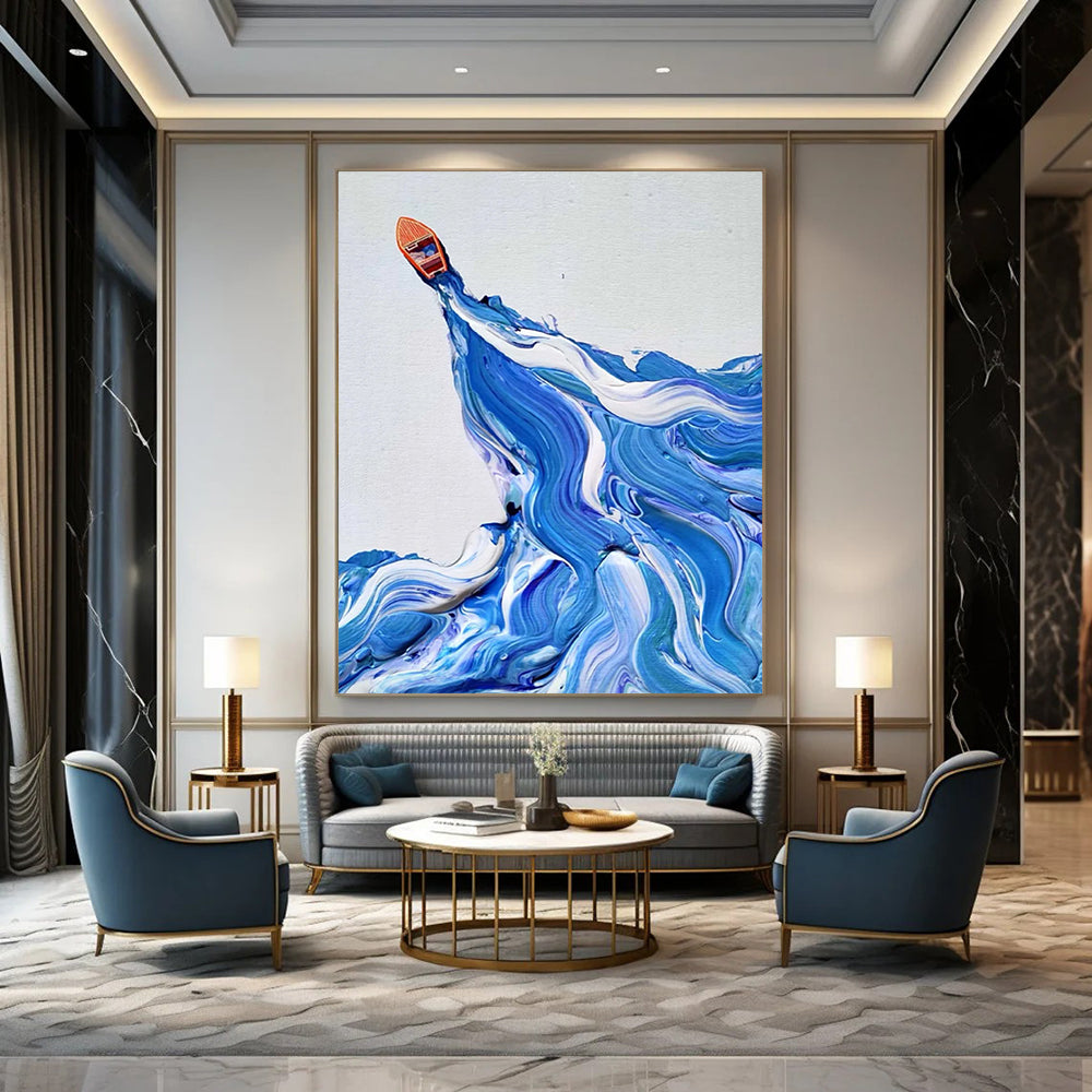 Custom Hand-Painted Abstract Artworks: Textured Wonders for Dining Room & Living Room DTP321
