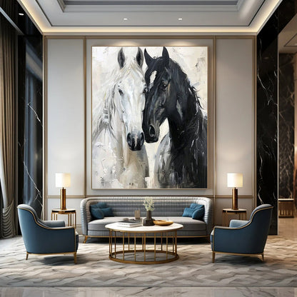 Stylish Hand - Painted Textured Abstract Art on Canvas for Bar & Hotel DKH1401