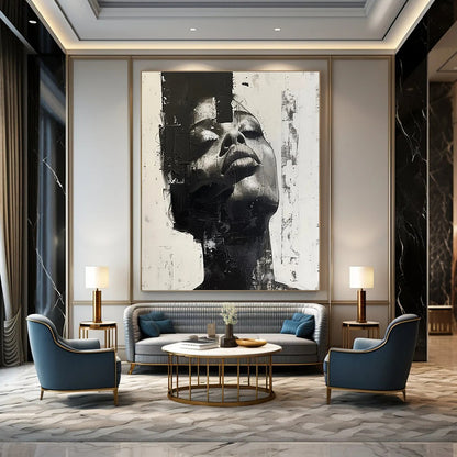 Interwoven Textures: Colossal Custom Abstract Painting for Bedroom and Living Room DTP139