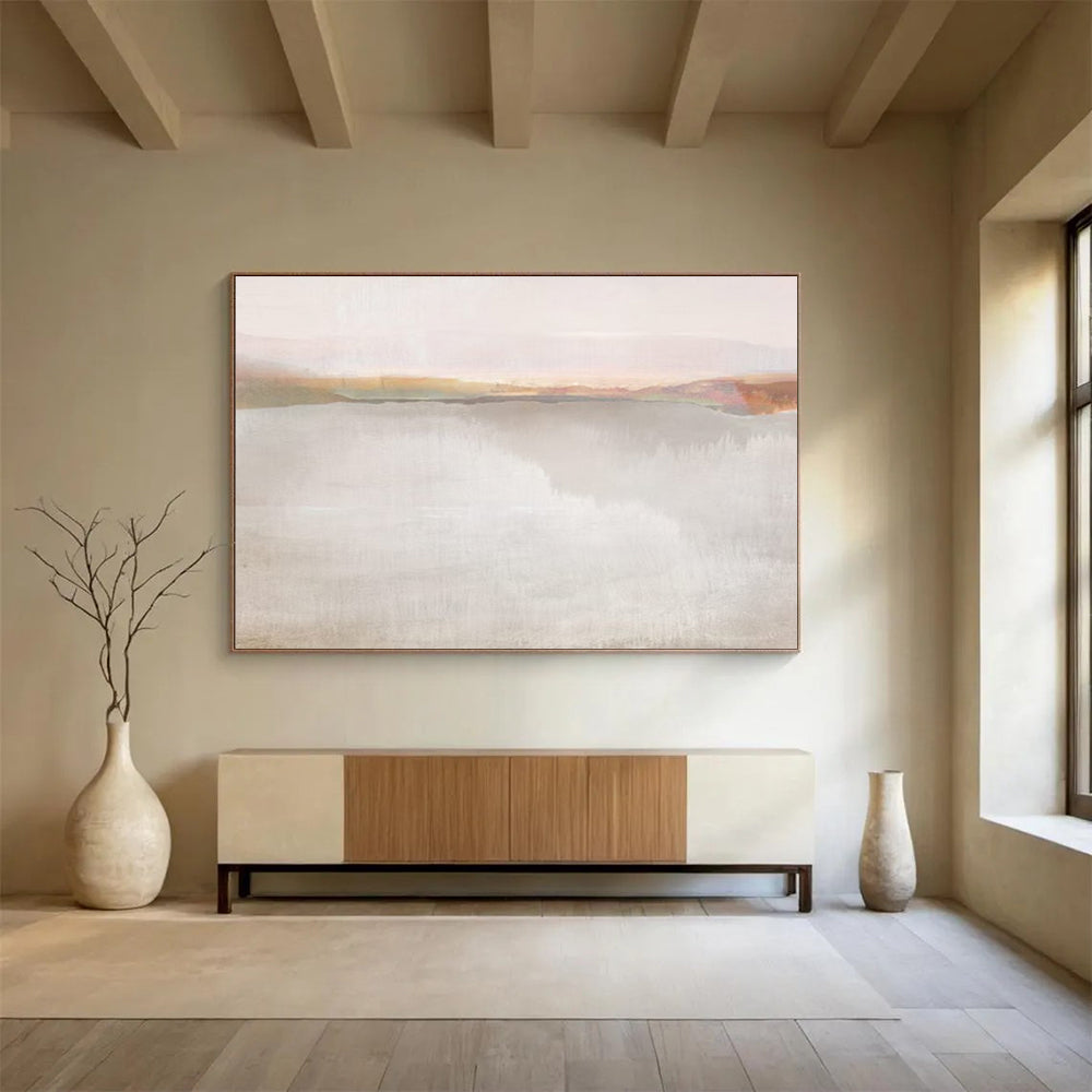 Subtle Horizon Abstract - Elegant Bedroom Wall Art DLZ120