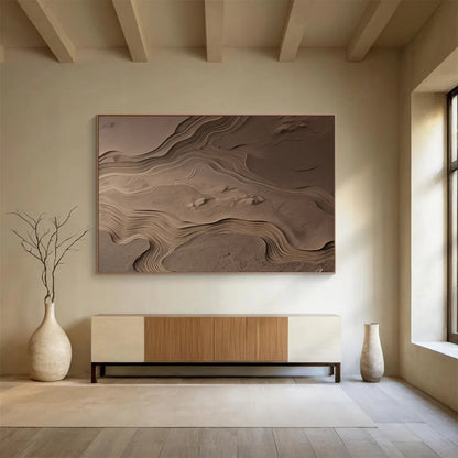 Sand Dune Texture 3D Installation Painting - Soul Decor for Wabi - Sab Style Space DLZ095