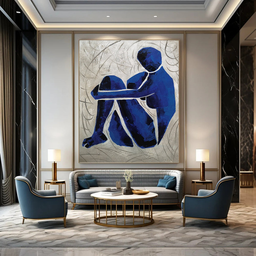 Elevated - Reach Vertical Hand - Painted Custom Abstract Overture (with Intricate Textures) for Hallway and Entryway DKH1569