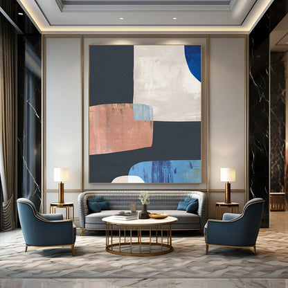 Large-Scale Custom Abstract Paintings: Hand-Painted, Textured Elegance DTP200