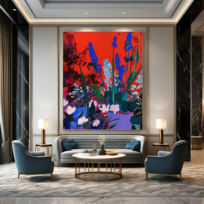 Solar Flare: Super - Sized Hand - Painted Custom Abstract Canvas for Living Room and Office DTP100