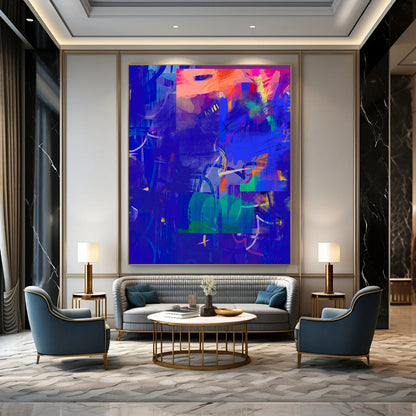 Modern & Minimalist Hand-Painted Custom Abstract Painting for Office & Hotel LargeART2007