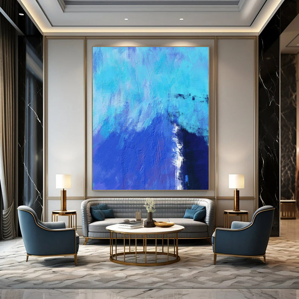 Enormous-Scale Hand-Painted Abstract Wall Installations for Living Room & Hotel LargeART2334