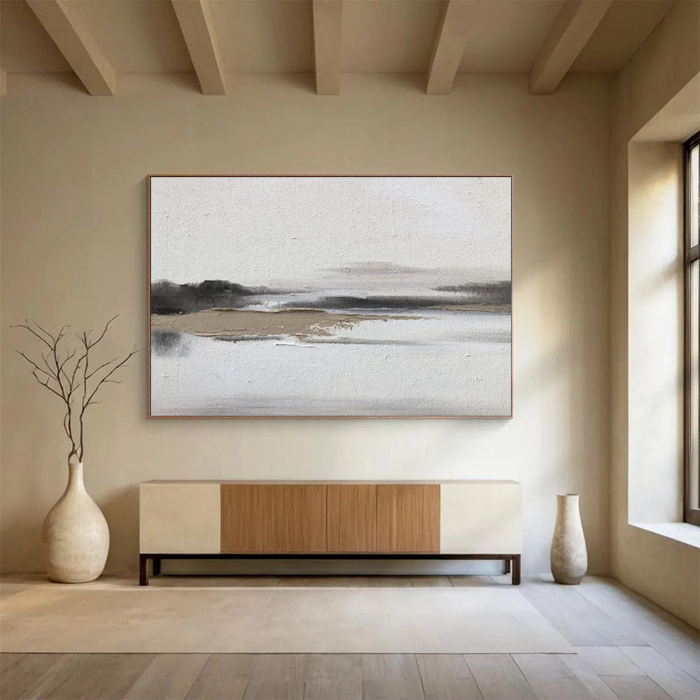 Relaxing Large Abstract Painting with Gentle Textured Motifs for Bedroom & Dining Room DKH911