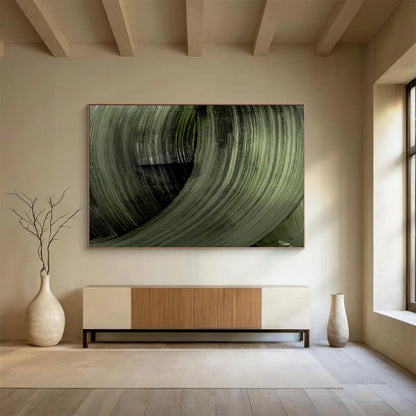 Abstract Green Swirls - Large Modern Office Accent DLZ123