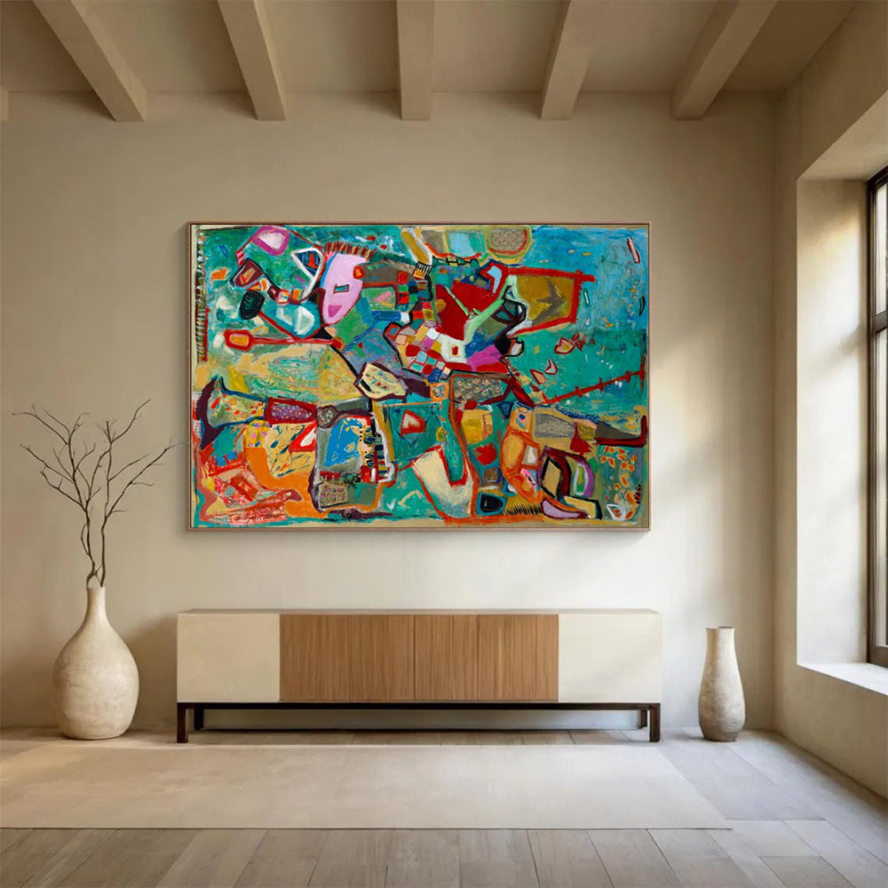 Immense Abstract Mural for Entryway & Hotel Lobby LargeART1657