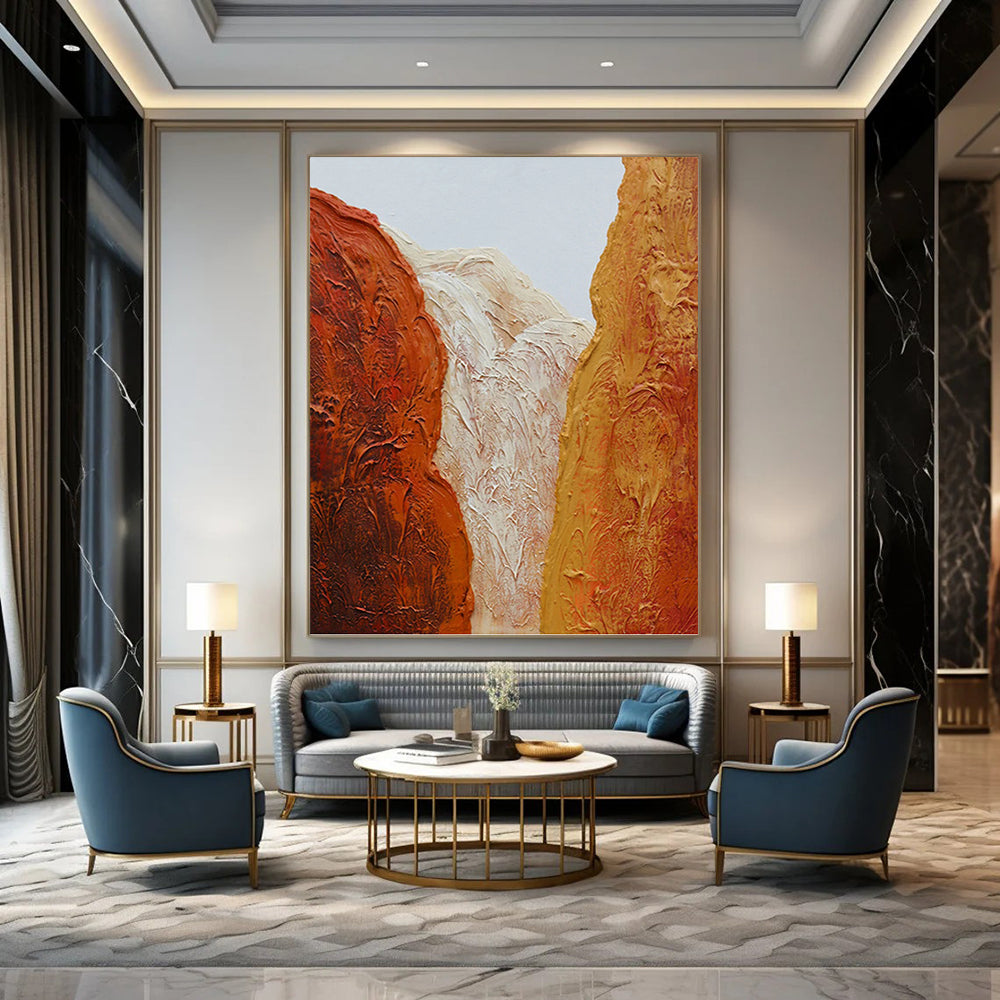Large - Scale Hand - Painted Textured Abstract for Library & Reading Nook DKH1210