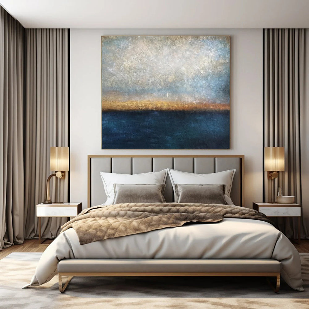 Hand-Painted Bespoke Abstract Canvas for Office & Hotel Rooftop Lounges LargeART1441