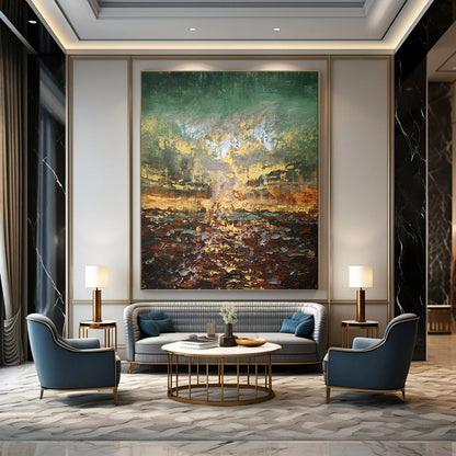 Large-Scale Custom Hand-Painted Abstract Art for Bedroom & Hotel LargeART1942