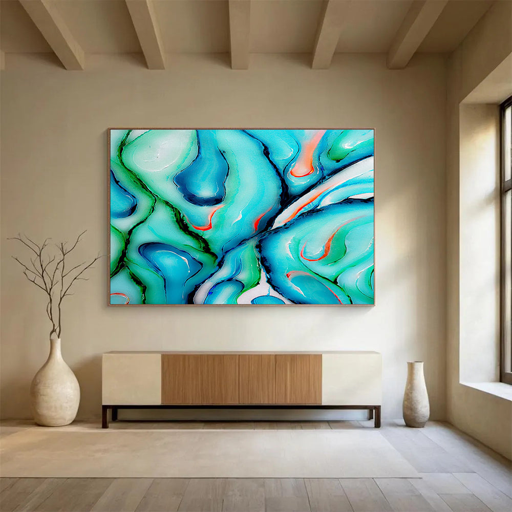 Glamorous Large Abstract Wall Art with Shimmering Textured Accents for Bar & Hotel Lobby DKH917