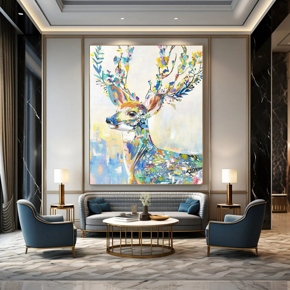 Immense Hand-Painted Abstract Wall Mural for Living Room & Foyer LargeART2209