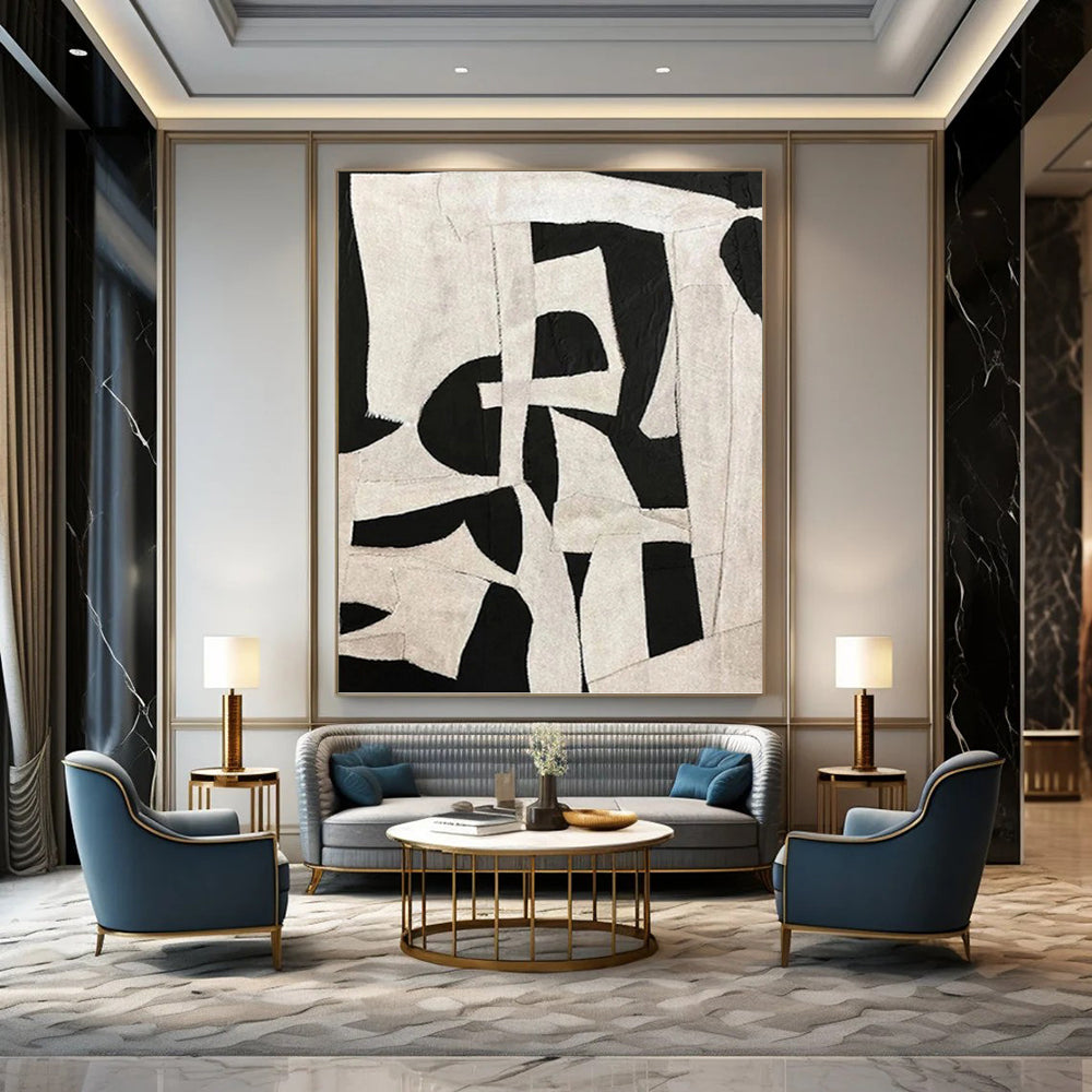 Expertly Conceived Hand - Painted Textured Canvas Mural for Bar & Entryway DKH1137