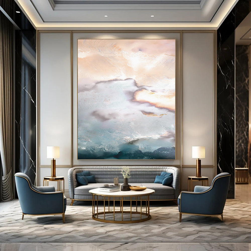 Large-Size Hand-Painted Abstract Art: Custom, Textured & Stunning DTP165