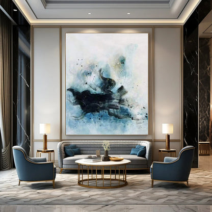 Enormous-Scale Hand-Painted Abstract Wall Installations for Bedroom & Hotel LargeART2305