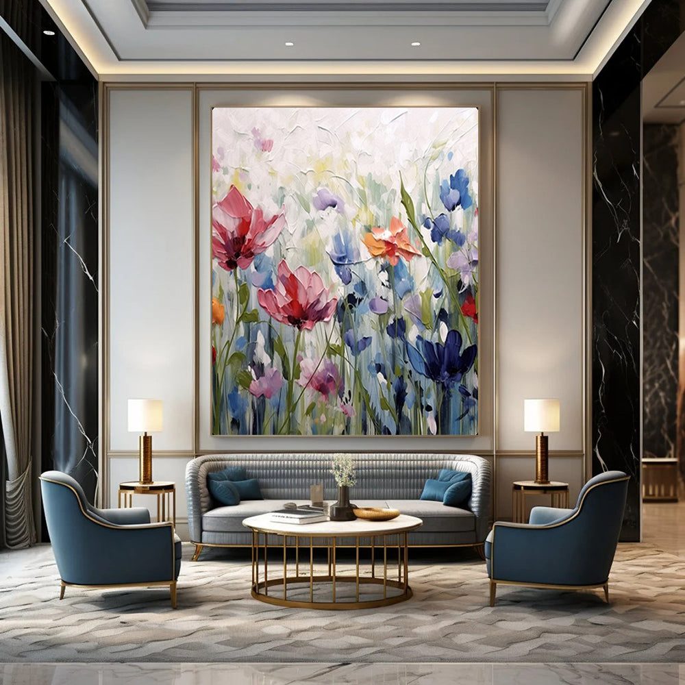 Hand-Painted Large-Scale Textured Abstract Wall Art for Living Room & Game Room LargeART2145