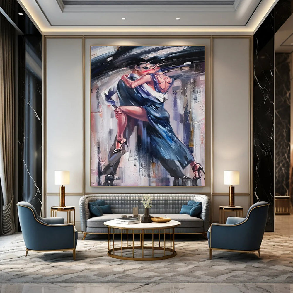 Vertical Hand - Painted Custom Abstract Gem for Bar and Hotel DKH1632