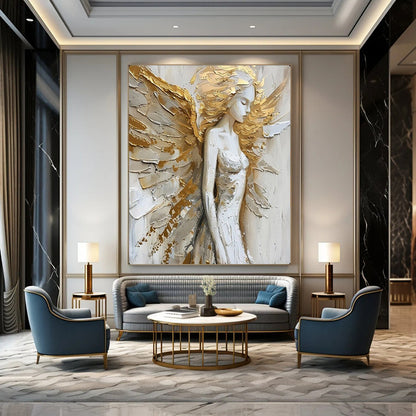 Hand-Painted Large-Scale Textured Abstract Wall Art for Bedroom & Kids' Room LargeART2138