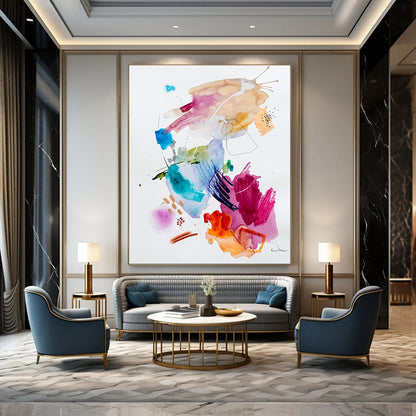 Custom Hand-Painted Abstract Painting for Bar & Living Room LargeART1818