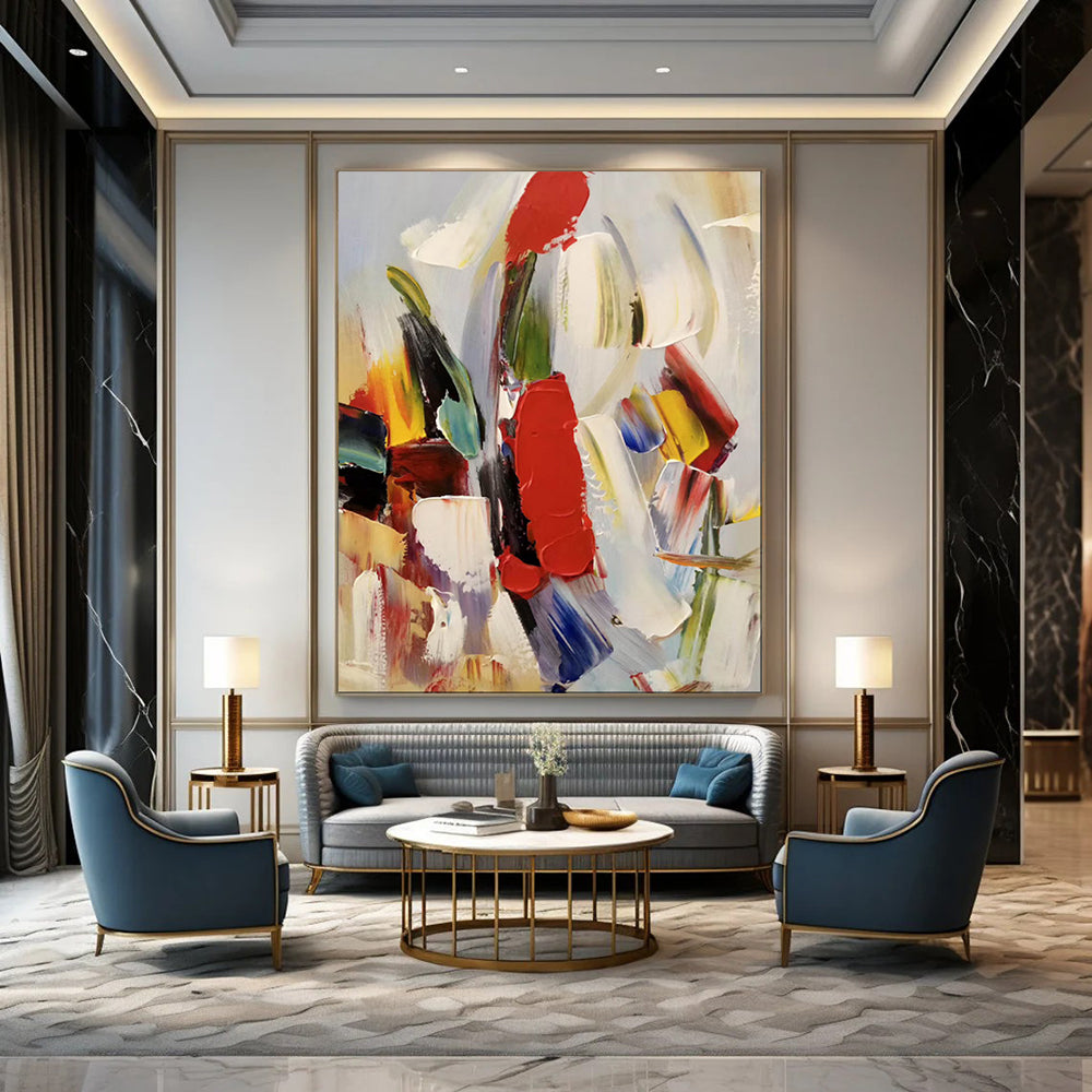 Tranquil & Soothing Hand-Painted Personalized Abstract Painting for Living Room & Entryway LargeART1955