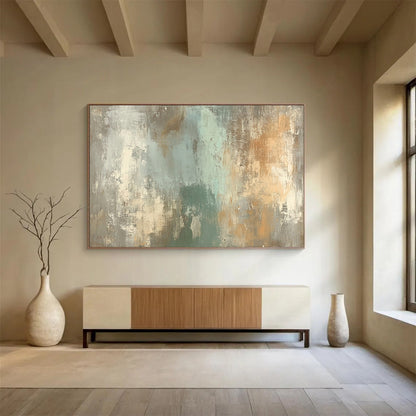 “Abstract Earth Tones” - Grays, Browns, Teals, Abstract Textured Painting - Acrylic Painting HB1765