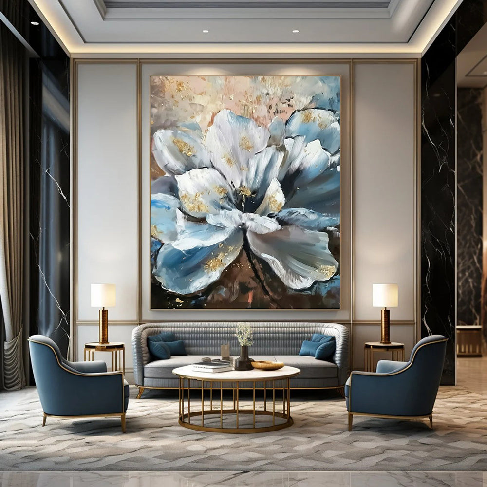 Large Vertical Custom Abstract Hand - Painted Canvas for Office and Bar DKH1635