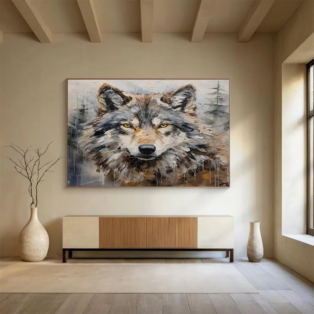 Textured Wolf Portrait - Wild Adventure Den Decor DLZ078