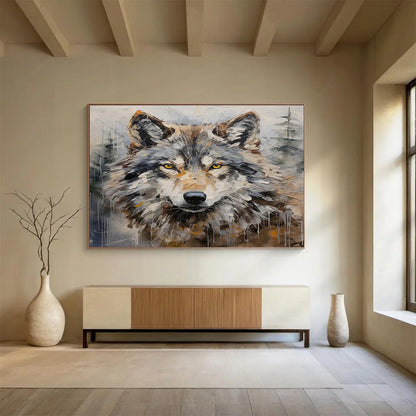 Textured Wolf Portrait - Wild Adventure Den Decor DLZ078