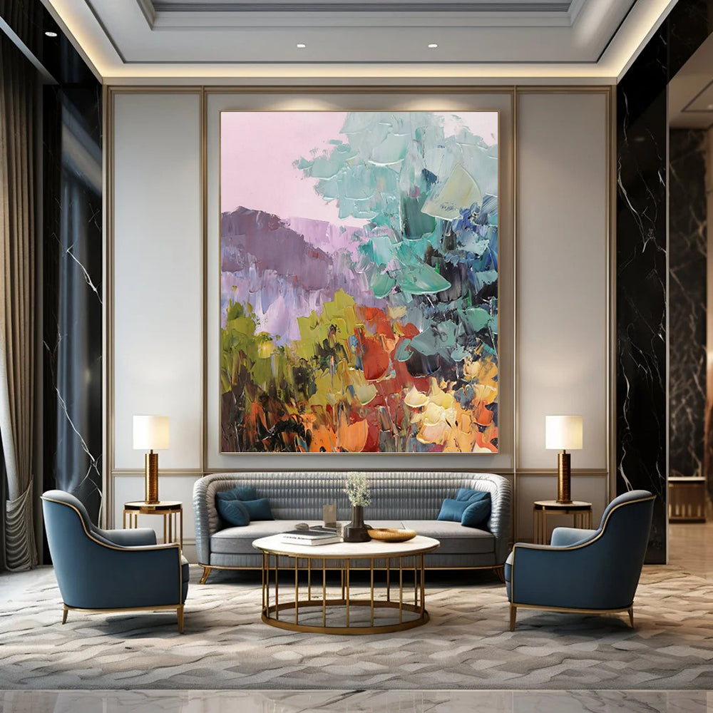 Stylish Hand - Painted Textured Abstract Art for Living Room & Bar DKH1278