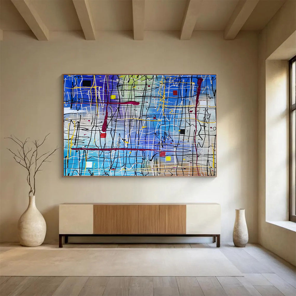 Groundbreaking Original Vast - Scale Textured Hand - Crafted Abstract Canvas for Innovative Design DKH849