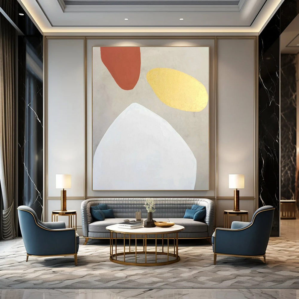 Elegant Custom - Painted Textured Canvas Abstract for Hotel Lobby & Bedroom DKH1078